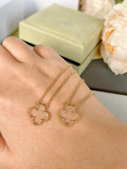 ¡®Sprite Jewelry¡¯CLOVER ROCK CRYSTAL ROSE GOLD NECKLACE