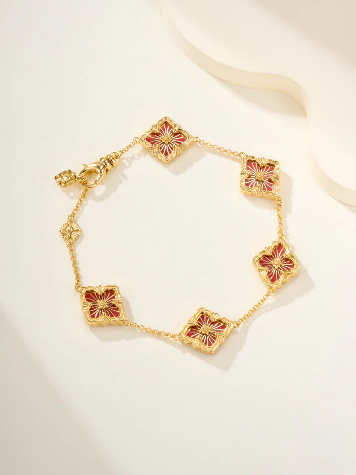 [Sprite Jewelry]B.C.L ENAMELED Five-Flower Bracelet£¨Various Colors)