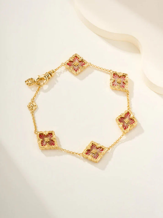 [Sprite Jewelry]B.C.L ENAMELED Five-Flower Bracelet£¨Various Colors)