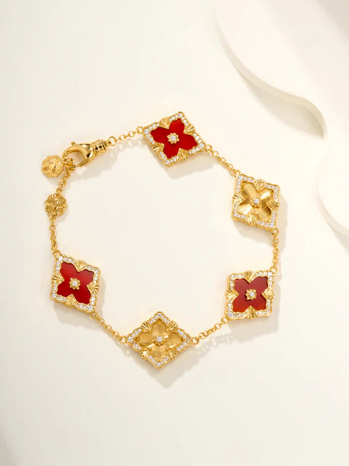[Sprite Jewelry]B.C.L ENAMELED Five-Flower Bracelet£¨Various Colors) BIG SIZE