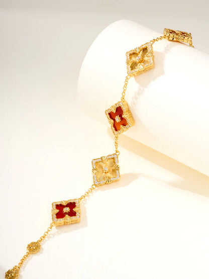 [Sprite Jewelry]B.C.L ENAMELED Five-Flower Bracelet£¨Various Colors) BIG SIZE