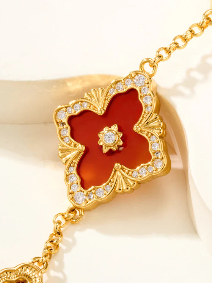 [Sprite Jewelry]B.C.L ENAMELED Five-Flower Bracelet£¨Various Colors) BIG SIZE