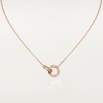 ¡®Sprite Jewelry¡¯LOVE 7.6MM NECKLACE ROSE GOLD AND SILVER  FULL DIAMOND