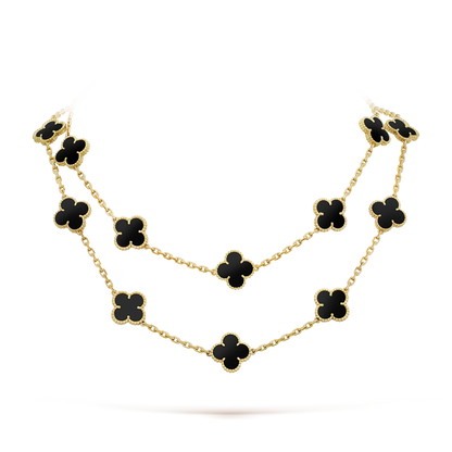 ¡®Sprite Jewelry¡¯CLOVER 20 MOTIFS ONYX NECKLACE