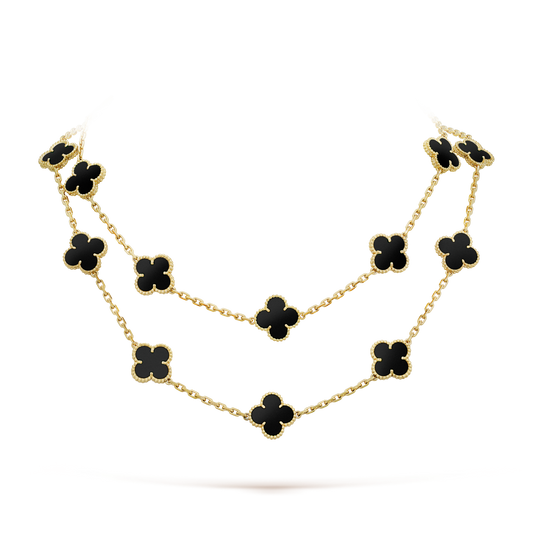 ¡®Sprite Jewelry¡¯CLOVER 20 MOTIFS ONYX NECKLACE