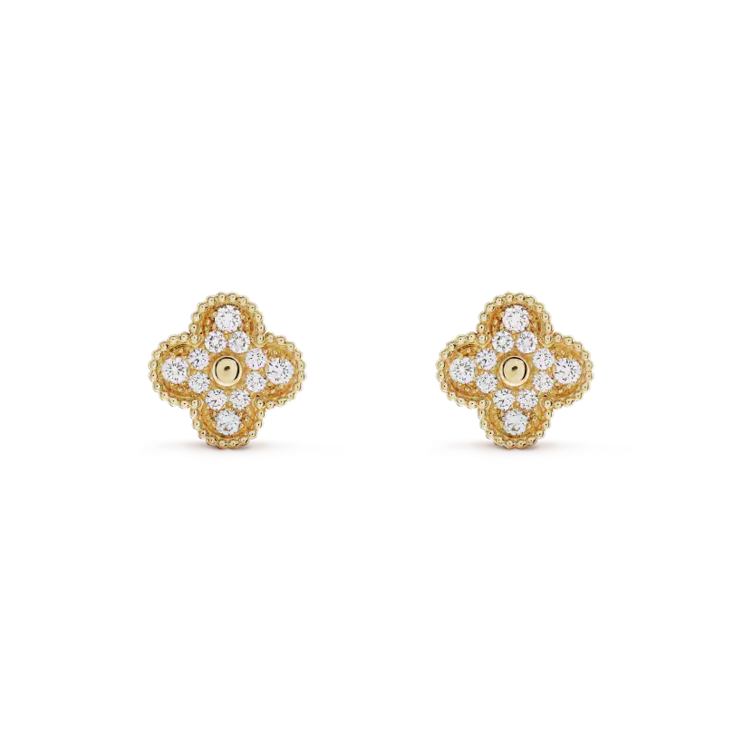 ¡®Sprite Jewelry¡¯CLOVER MEDIUM 1 MOTIFS FUll DIAMOND EARRINGS