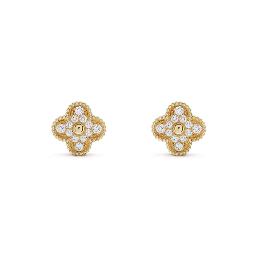 ¡®Sprite Jewelry¡¯CLOVER MEDIUM 1 MOTIFS FUll DIAMOND EARRINGS