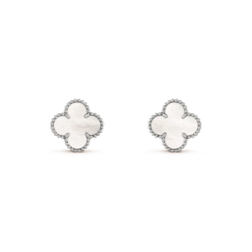 ¡®Sprite Jewelry¡¯CLOVER MEDIUM 1 MOTIFS  WHITE MOP EARRINGS SILVER