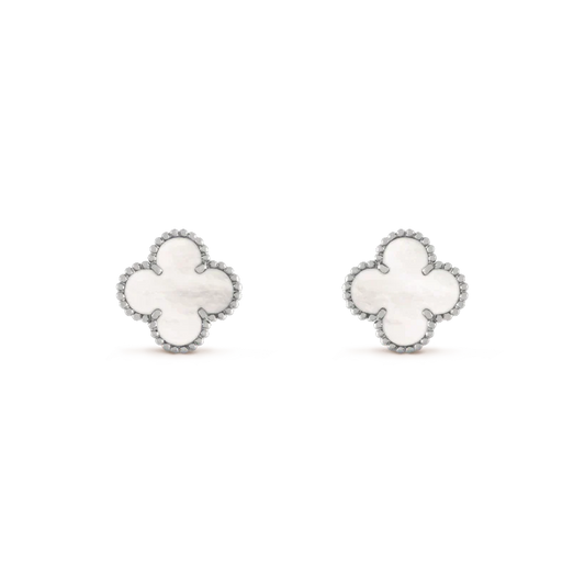 ¡®Sprite Jewelry¡¯CLOVER MEDIUM 1 MOTIFS  WHITE MOP EARRINGS SILVER