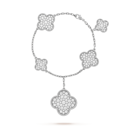 ¡®Sprite Jewelry¡¯CLOVER 6 MOTIFS SILVER DIAMOND BRACELET