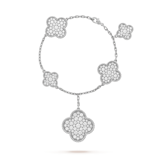 ¡®Sprite Jewelry¡¯CLOVER 6 MOTIFS SILVER DIAMOND BRACELET