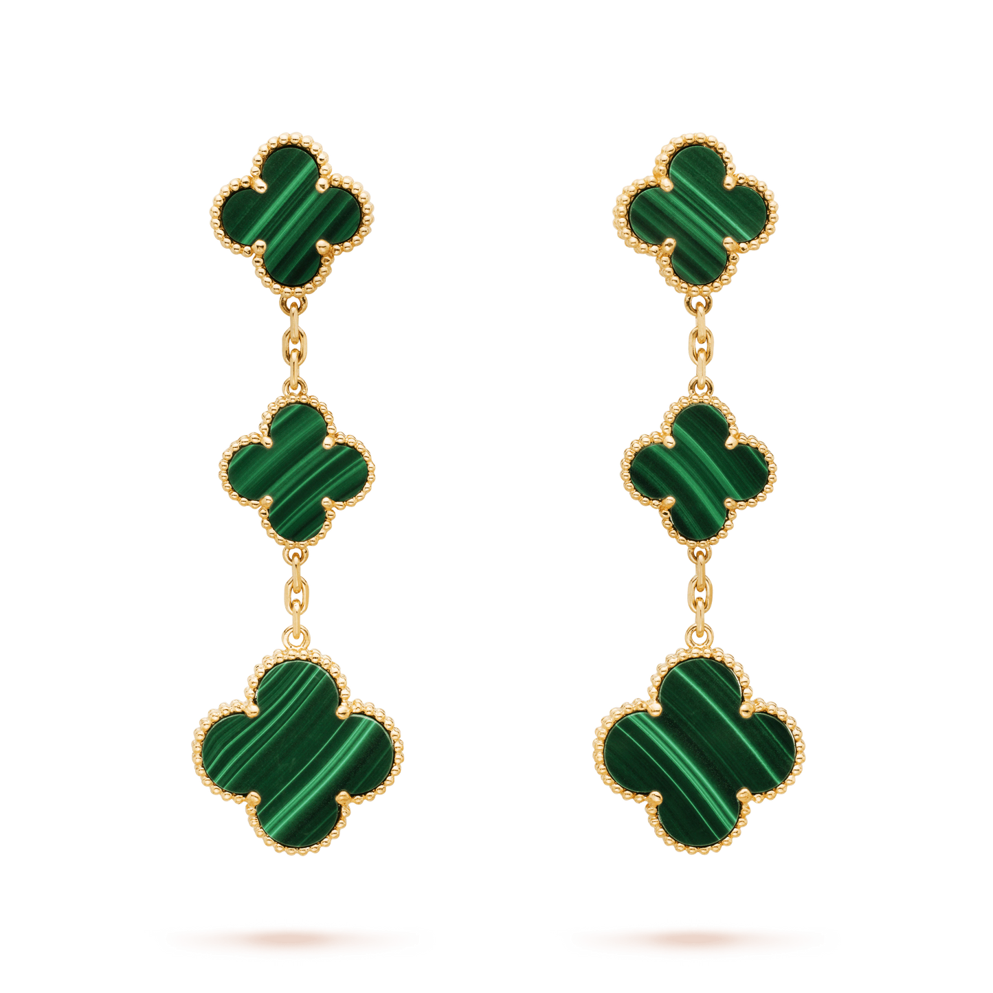 ¡®Sprite Jewelry¡¯CLOVER MALACHITE 3 MOTIFS GOLD