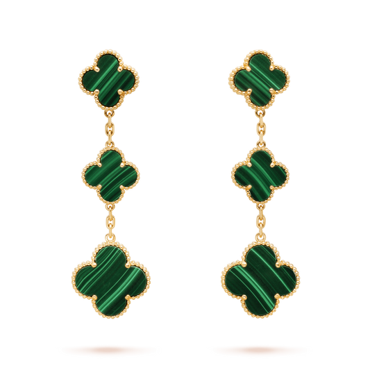 ¡®Sprite Jewelry¡¯CLOVER MALACHITE 3 MOTIFS GOLD