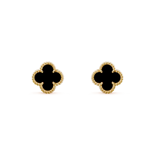 ¡®Sprite Jewelry¡¯CLOVER MINI 9.5MM BLACK MOP EARRINGS