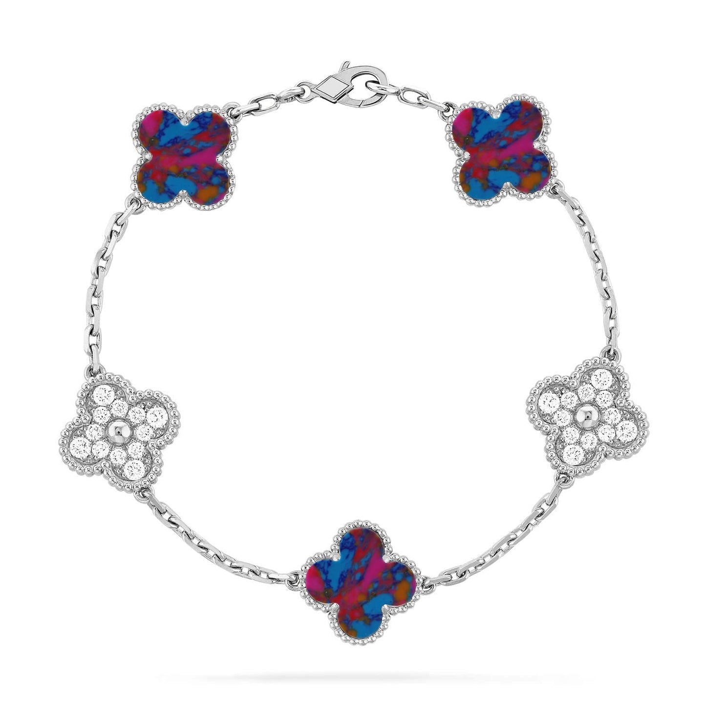 [Sprite Jewelry]New CLOVER 5 MOTIF COLOR GEMSTONES BRACELET COLLECTION