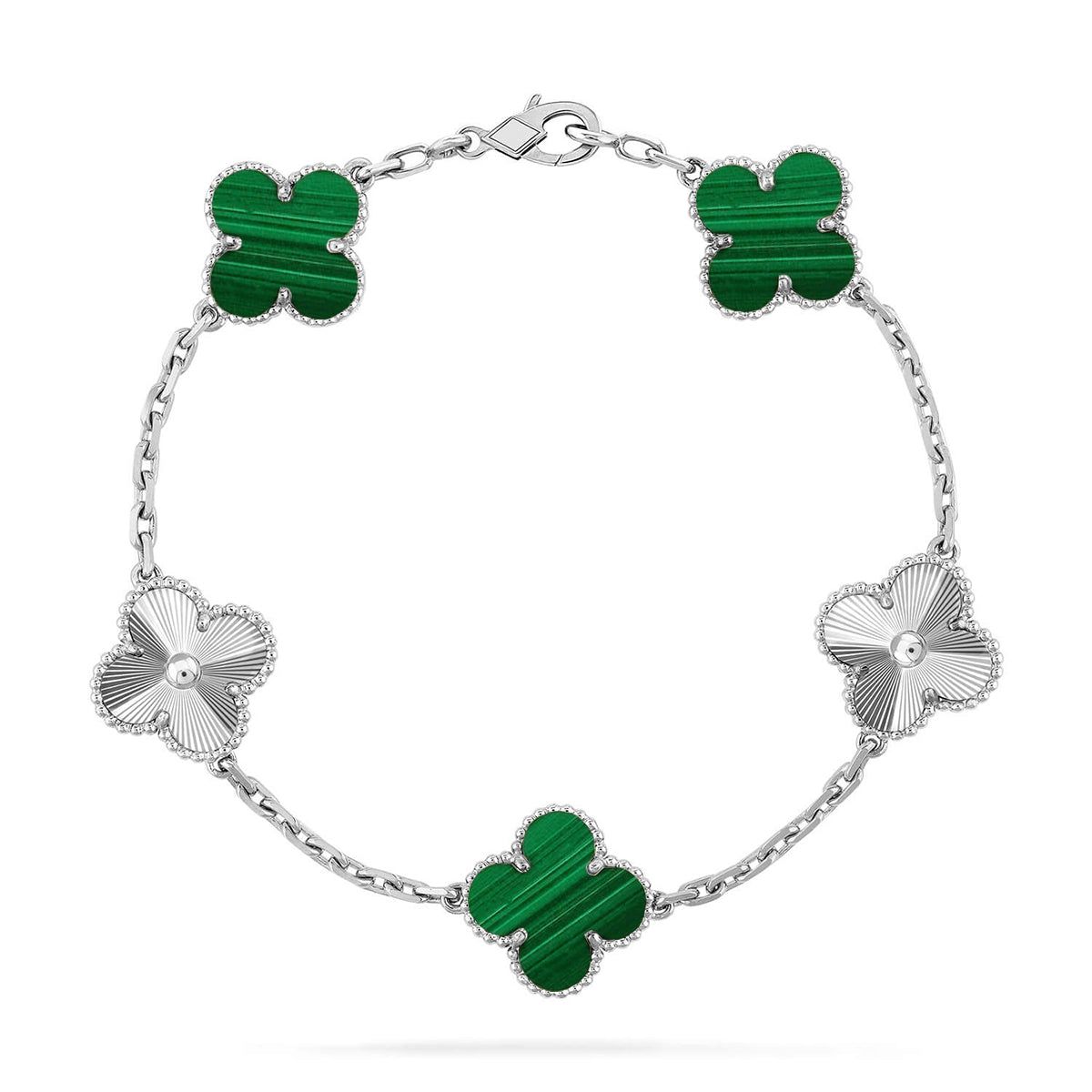 [Sprite Jewelry]New  CLOVER 5 MOTIF MALACHITE BRACELET COLLECTION