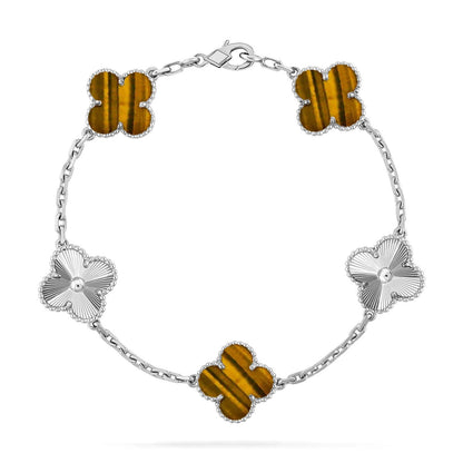 [Sprite Jewelry]New  CLOVER 5 MOTIFS TIGER EYE BRACELET COLLECTION