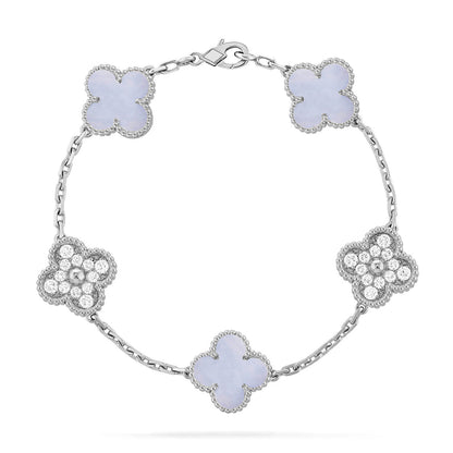 [Sprite Jewelry]New  CLOVER 5 MOTIF PURPLE CHALCEDONY BRACELET COLLECTION