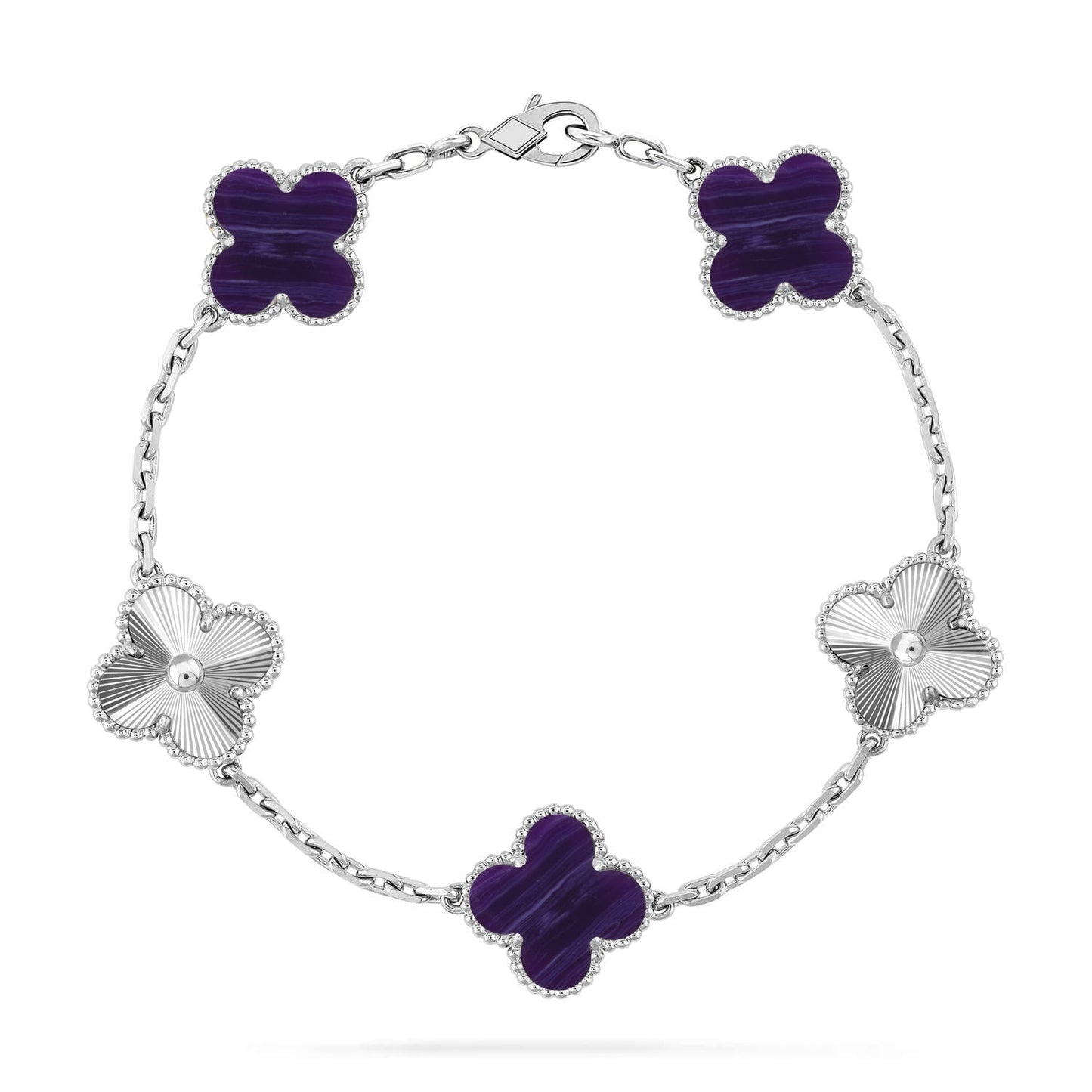 [Sprite Jewelry]New CLOVER 5 MOTIF PURPLE STRIPES BRACELET COLLECTION