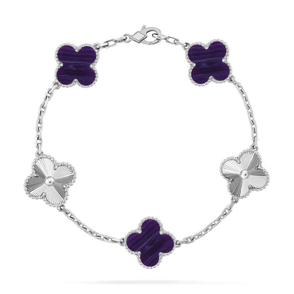 [Sprite Jewelry]New CLOVER 5 MOTIF PURPLE STRIPES BRACELET COLLECTION