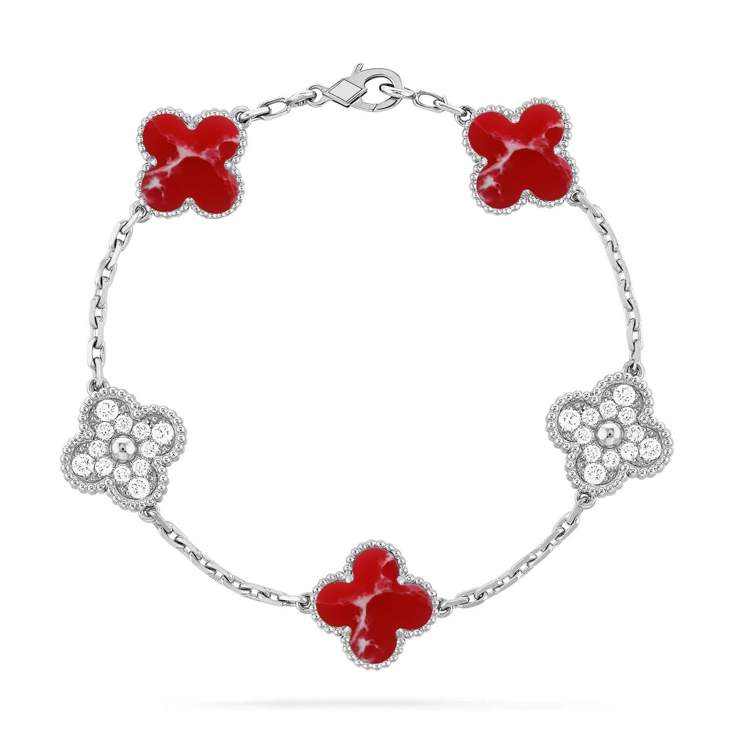[Sprite Jewelry]New CLOVER 5 MOTIF RED PATTERN BRACELET COLLECTION