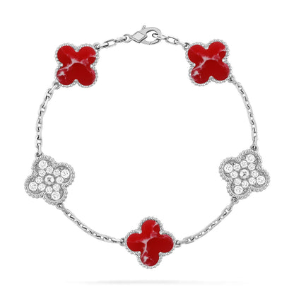 [Sprite Jewelry]New CLOVER 5 MOTIF RED PATTERN BRACELET COLLECTION