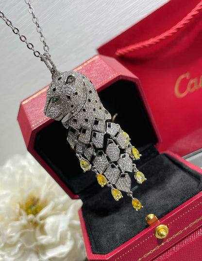 ¡®Sprite Jewelry¡ High Jewelry Pave Panther Tassel Necklace