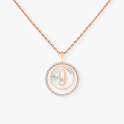 [Sprite Jewelry]LUCKY MOVE 1 DIAMOND WHITE MOTHER OF PEARL PINK GOLD DIAMOND NECKLACE