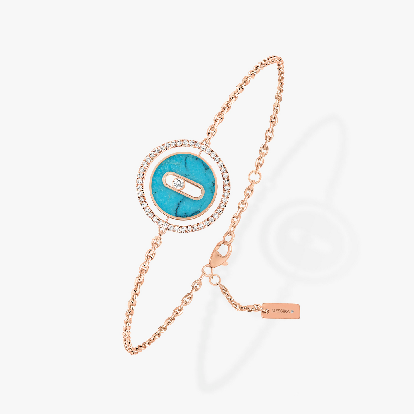 [Sprite Jewelry]LUCKY MOVE TURQUOISE PINK GOLD DIAMOND BRACELET