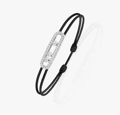 [Sprite Jewelry]Messika Care(s) pink cord pavé bracelet