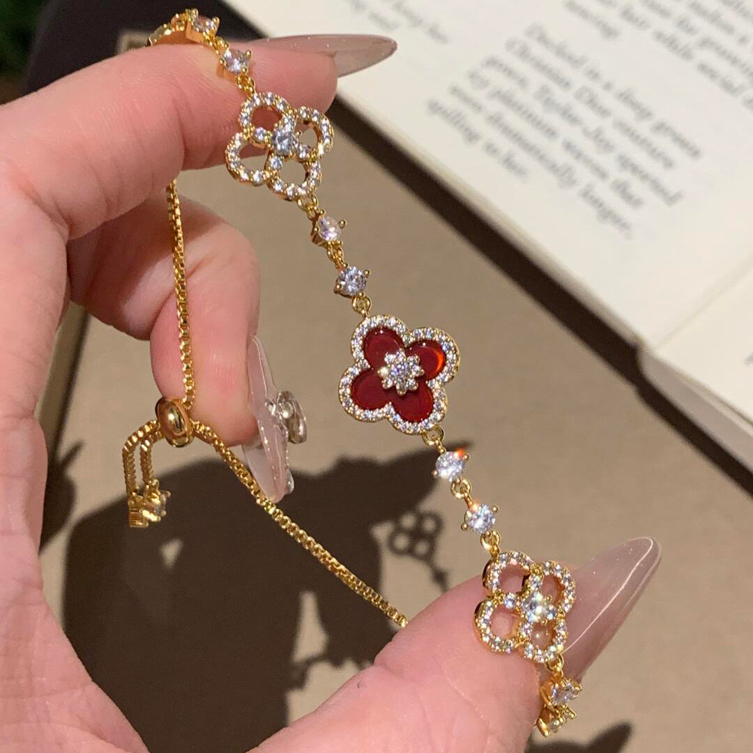 ¡®Sprite Jewelry¡¯CLOVER 5 MOTIF PINK BLUE RED WHITE BRACELET