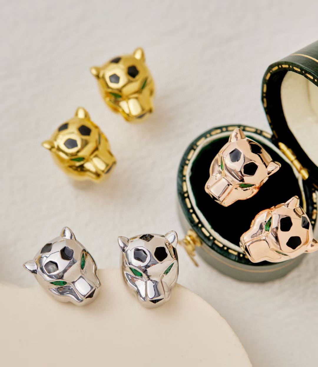 [Sprite Jewelry] CHRRTAH-PRINT STUD EARRINGS, THREE COLORS