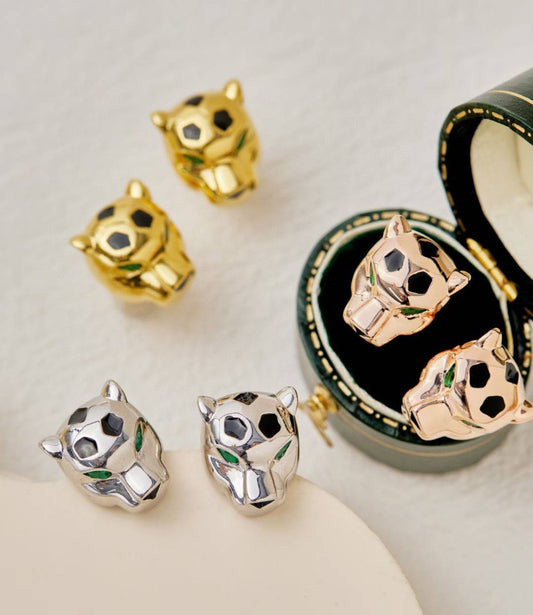 [Sprite Jewelry] CHRRTAH-PRINT STUD EARRINGS, THREE COLORS