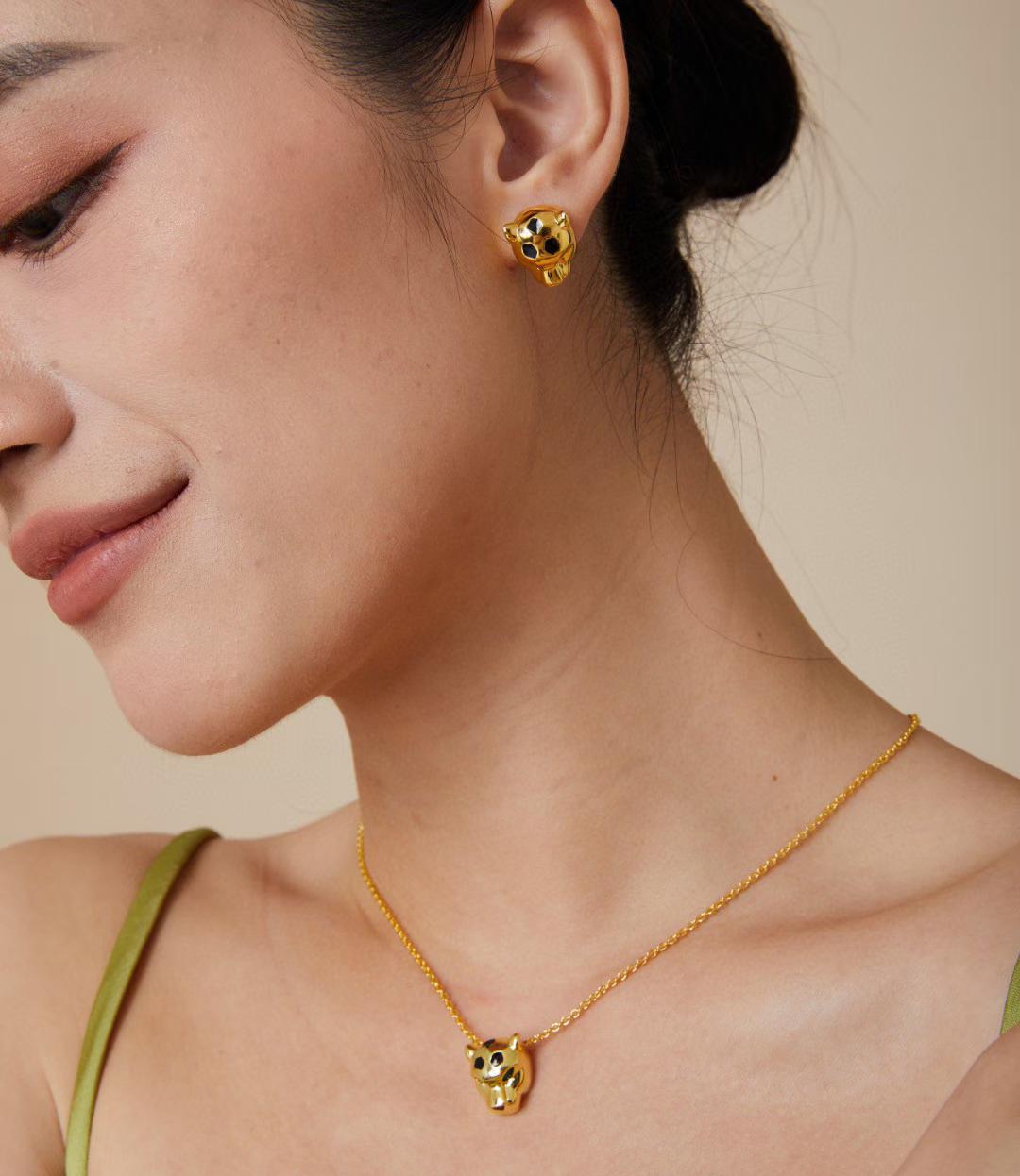 [Sprite Jewelry] CHRRTAH-PRINT STUD EARRINGS, THREE COLORS