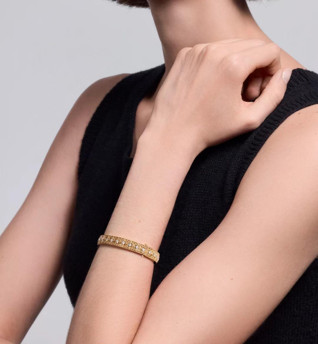 [Sprite Jewelry] 2026 WOVEN-PATTERN BRACELET SET WITH FULL DIAMOND INLAY THREE-COLORS