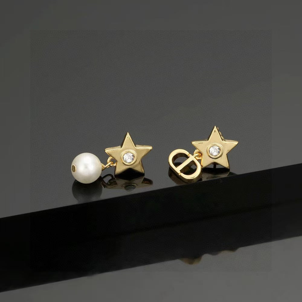 [Sprite Jewelry]CD Star-Shaped Letter Earrings