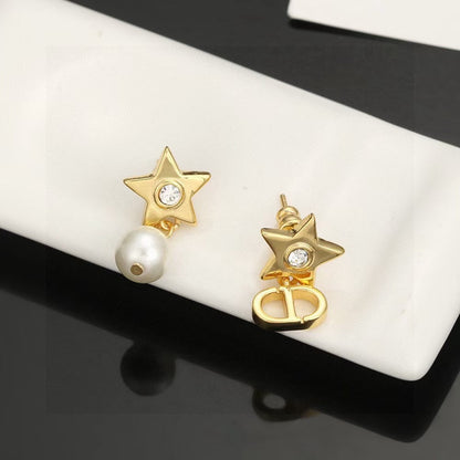 [Sprite Jewelry]CD Star-Shaped Letter Earrings