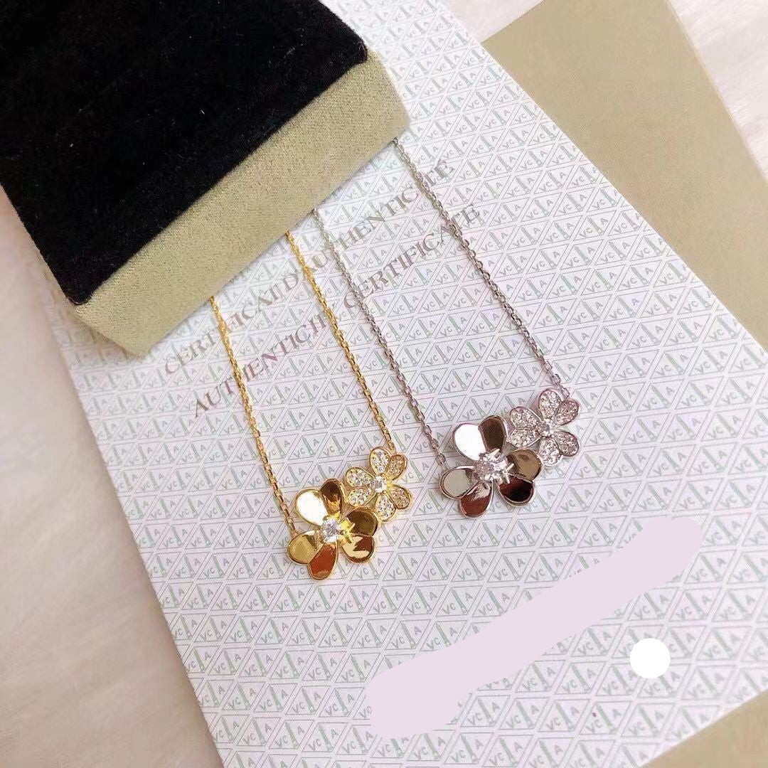[Sprite Jewelry] Two Flowers & Clover Choker