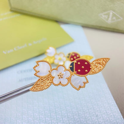 [Sprite Jewelry] Petal Leaf Ladybug Brooch
