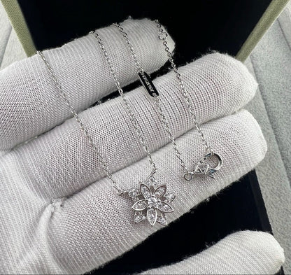 [Sprite Jewelry] Full Diamond Hollow Lotus Necklace Set