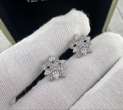 [Sprite Jewelry] Full Diamond Hollow Lotus Necklace Set