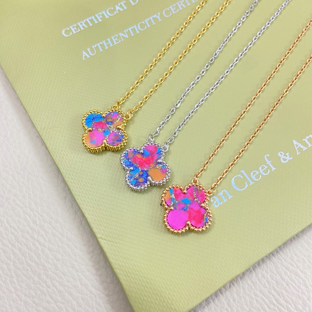 [Sprite Jewelry] 2026 New Plum Red Four-Leaf Clover Necklace