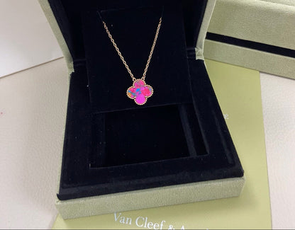 [Sprite Jewelry] 2026 New Plum Red Four-Leaf Clover Necklace