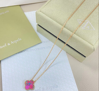 [Sprite Jewelry] 2026 New Plum Red Four-Leaf Clover Necklace