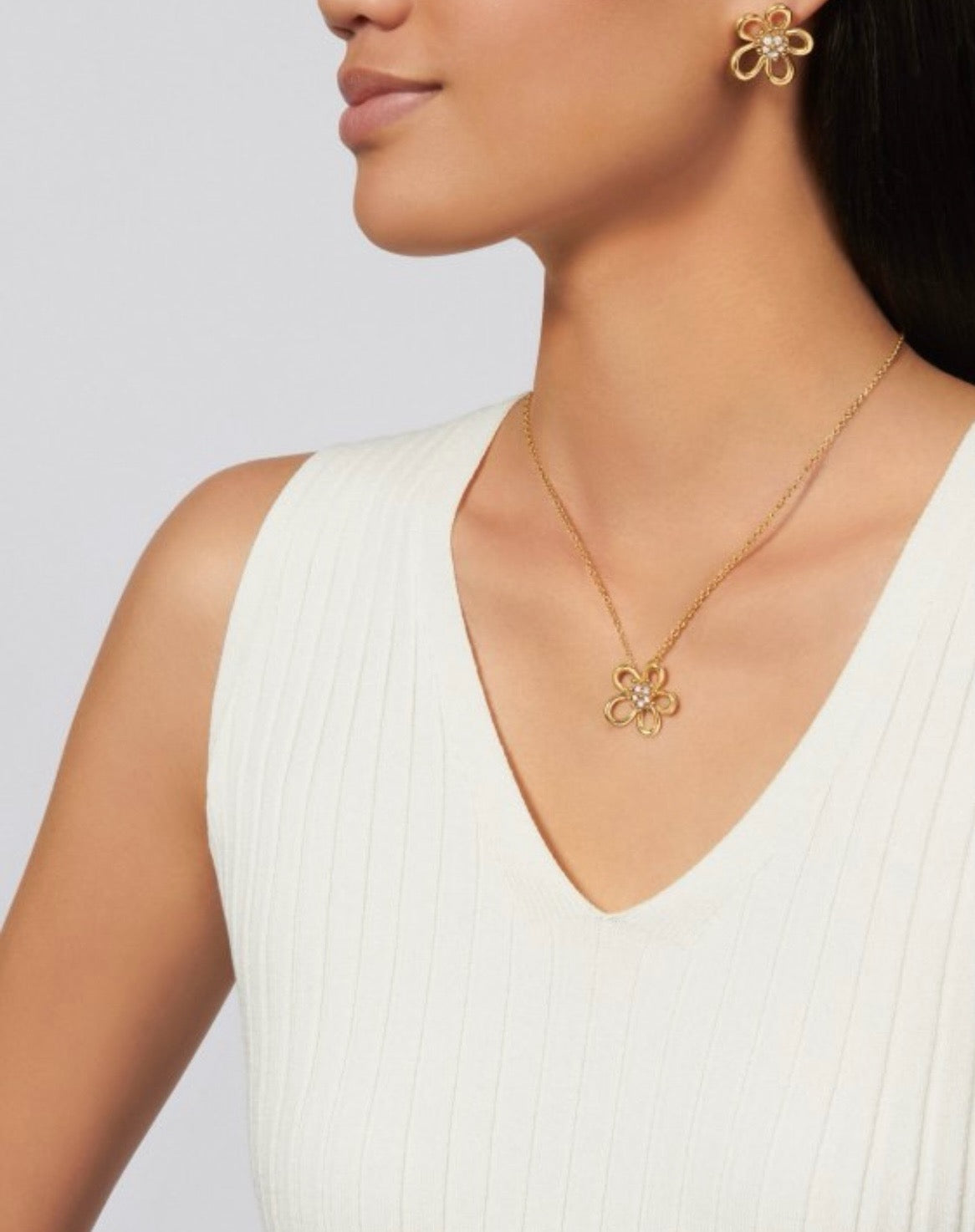 [Sprite Jewelry] Flower Jewelry Set with Diamond Center