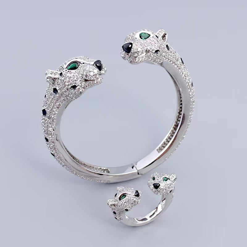[Sprite Jewelry] Full Diamond Panther Bangle & Ring