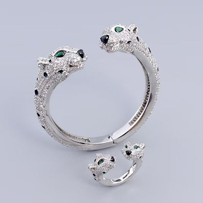 [Sprite Jewelry] Full Diamond Panther Bangle & Ring