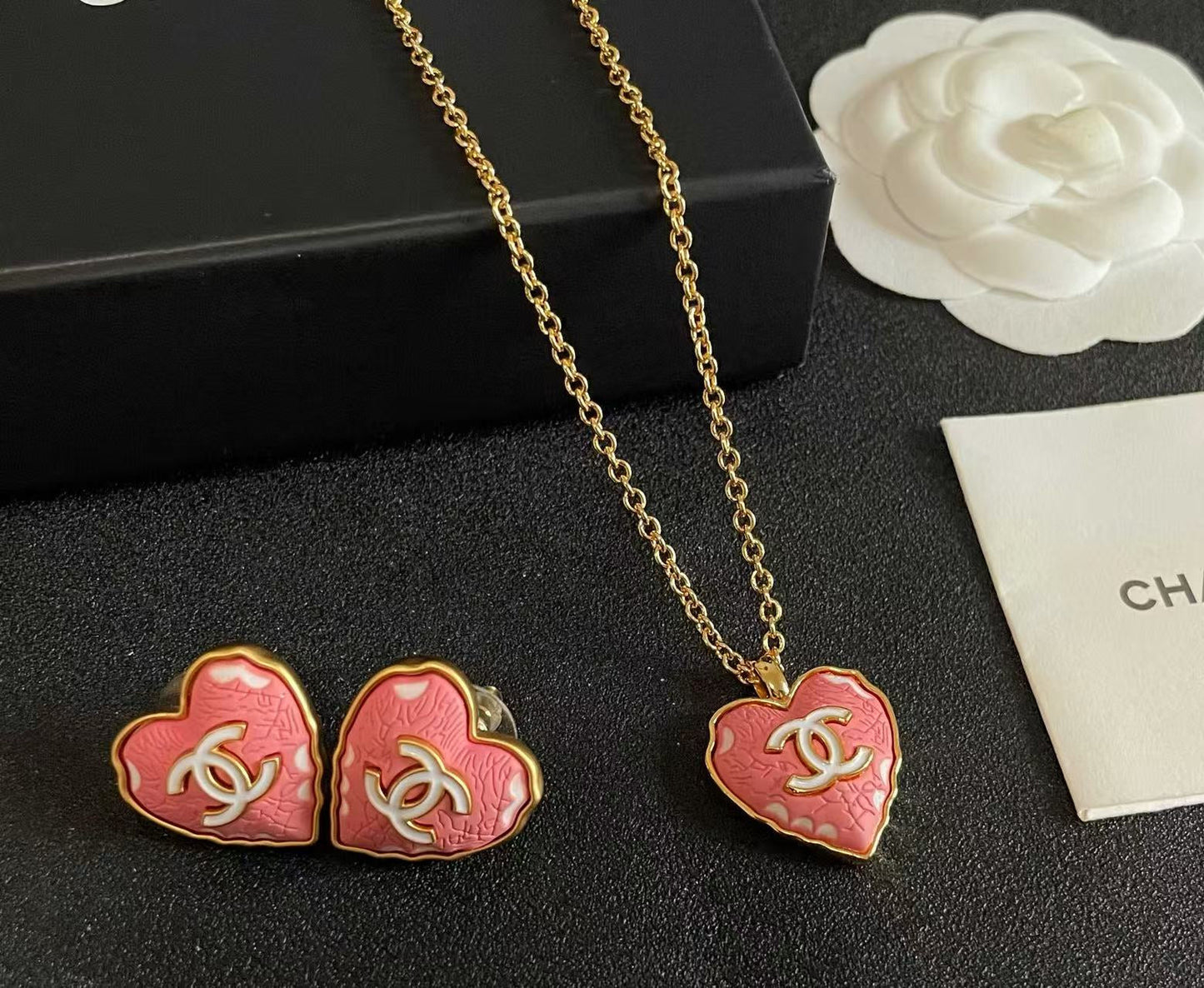 [Sprite Jewelry] Heart-shaped Necklace & Earring Set