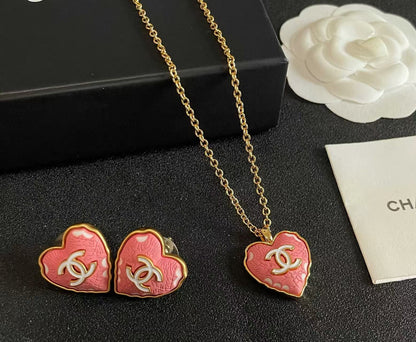 [Sprite Jewelry] Heart-shaped Necklace & Earring Set