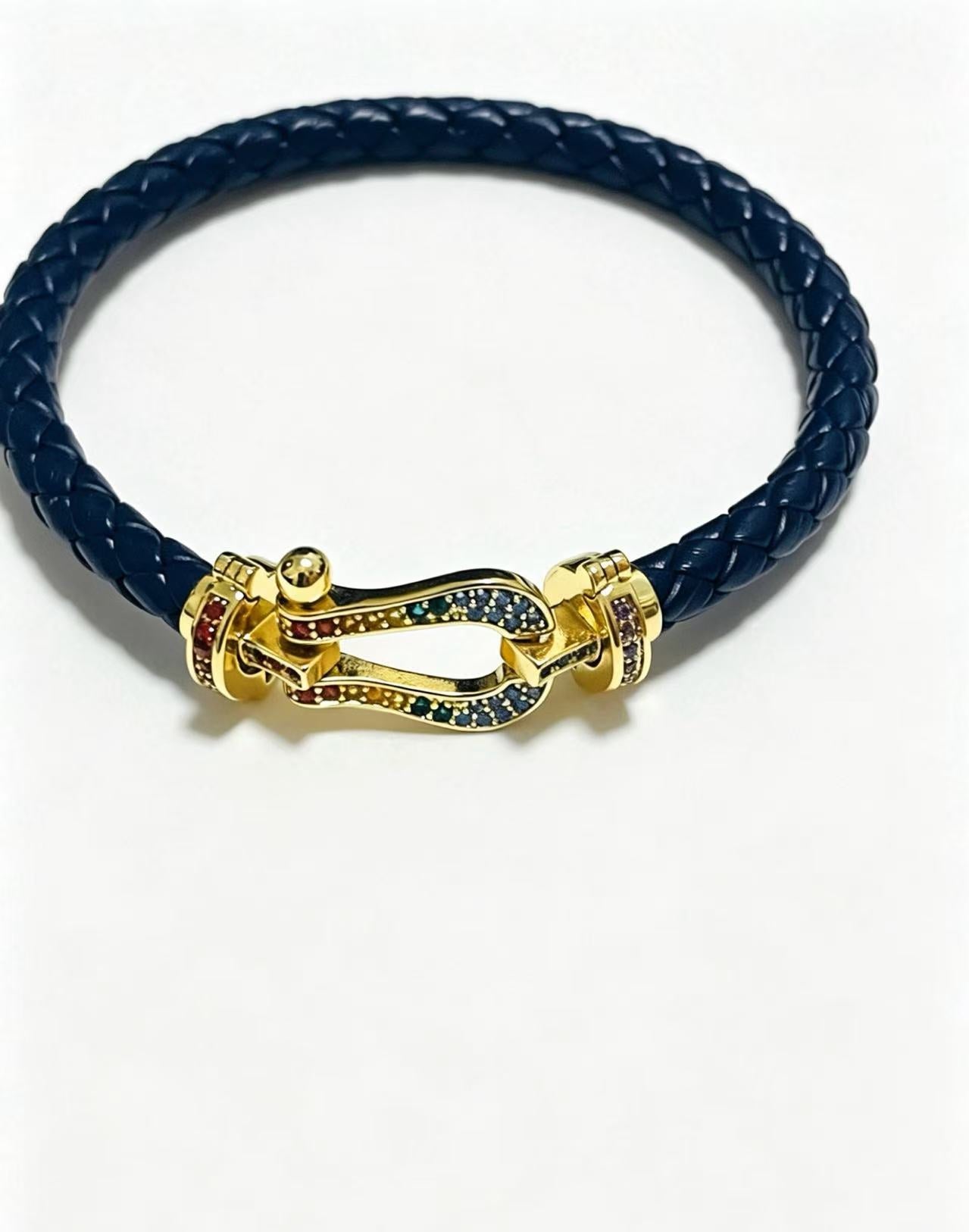 ¡®Sprite Jewelry2026 New Horseshoe Buckle Leather Couple Bracelet